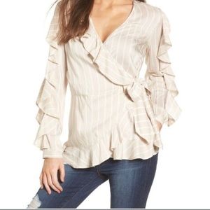 ✨Leith pinstriped career wrap blouse!